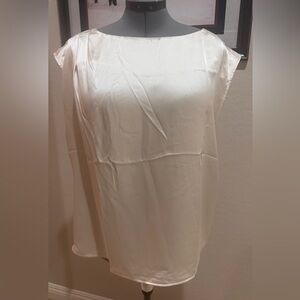 Elegant Ivory Loft Satin Sleeveless Top